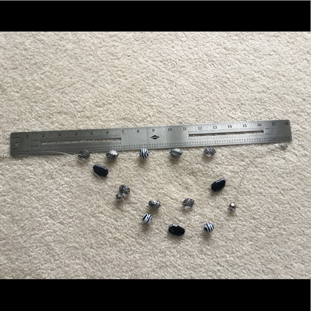 Triple Strand Large Bead & String Necklace - image 6